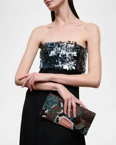 Staud Muse Beaded Satin Clutch Bag | Thumbnail 2 Staud Muse Beaded Satin Clutch Bag | Thumbnail 2
