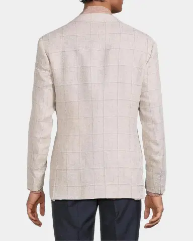 Canali Windowpane Linen-Wool Sportcoat | Thumbnail 3 Canali Windowpane Linen-Wool Sportcoat | Thumbnail 3