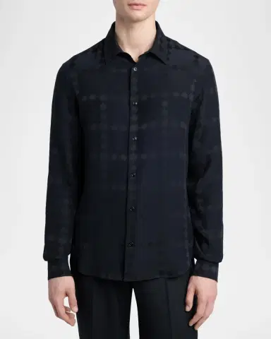 Versace Vintage Medusa Silk Crepe Jacquard Shirt | Thumbnail 4 Versace Vintage Medusa Silk Crepe Jacquard Shirt | Thumbnail 4