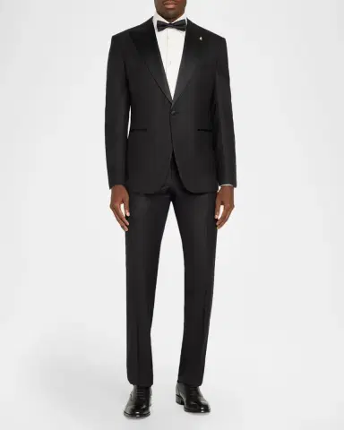 Stefano Ricci Men's Peak-Lapel Wool-Blend Tuxedo | Thumbnail 2 Stefano Ricci Men's Peak-Lapel Wool-Blend Tuxedo | Thumbnail 2
