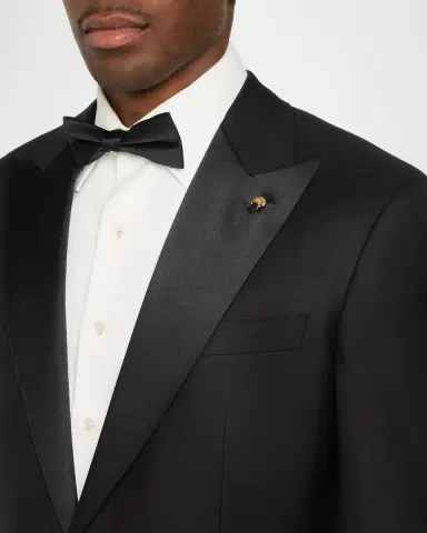 Stefano Ricci Men's Peak-Lapel Wool-Blend Tuxedo | Thumbnail 6 Stefano Ricci Men's Peak-Lapel Wool-Blend Tuxedo | Thumbnail 6