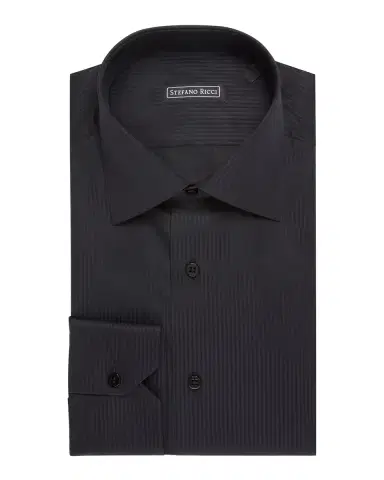 Stefano Ricci Men's Cotton Tonal Striped Dress Shirt | Thumbnail 2 Stefano Ricci Men's Cotton Tonal Striped Dress Shirt | Thumbnail 2