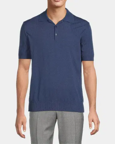Canali Cotton Polo Shirt | Thumbnail 4 Canali Cotton Polo Shirt | Thumbnail 4