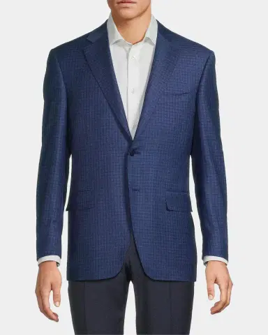 Canali Micro-Plaid Wool Business Sport Coat | Thumbnail 4 Canali Micro-Plaid Wool Business Sport Coat | Thumbnail 4