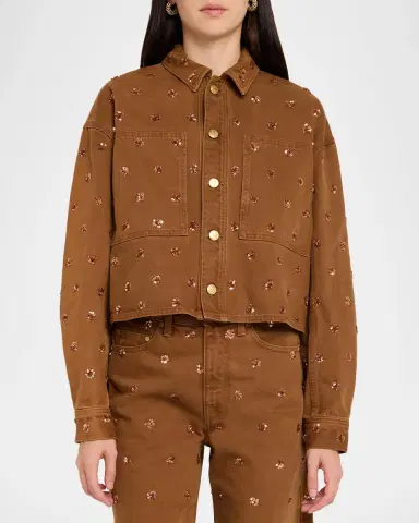 Ulla Johnson The Bobbi Embellished Denim Jacket | Thumbnail 4 Ulla Johnson The Bobbi Embellished Denim Jacket | Thumbnail 4