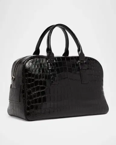 Tom Ford Men's Croc-Embossed Leather Top Handle Bag | Thumbnail 3 Tom Ford Men's Croc-Embossed Leather Top Handle Bag | Thumbnail 3