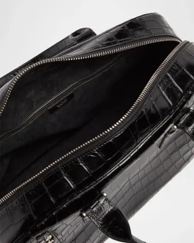 Tom Ford Men's Croc-Embossed Leather Top Handle Bag | Thumbnail 4 Tom Ford Men's Croc-Embossed Leather Top Handle Bag | Thumbnail 4