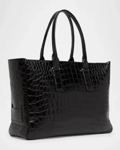 Tom Ford Men's Croc-Embossed Leather Tote Bag | Thumbnail 3 Tom Ford Men's Croc-Embossed Leather Tote Bag | Thumbnail 3