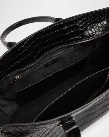 Tom Ford Men's Croc-Embossed Leather Tote Bag | Thumbnail 4 Tom Ford Men's Croc-Embossed Leather Tote Bag | Thumbnail 4