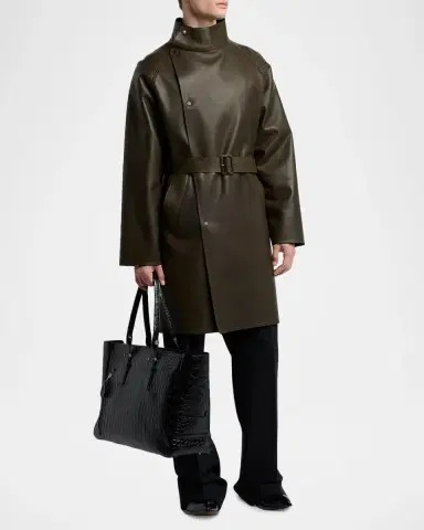 Tom Ford Men's Croc-Embossed Leather Tote Bag | Thumbnail 6 Tom Ford Men's Croc-Embossed Leather Tote Bag | Thumbnail 6