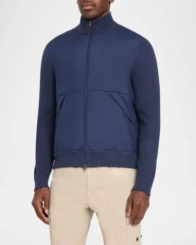 Polo Ralph Lauren Men's Cotton-Blend Insulated Zip-Front Sweater | Thumbnail 4 Polo Ralph Lauren Men's Cotton-Blend Insulated Zip-Front Sweater | Thumbnail 4