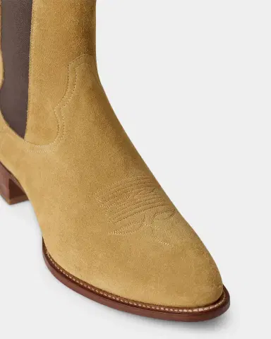 Ralph Lauren Men's Calf-Suede Chelsea Western Boots | Thumbnail 4 Ralph Lauren Men's Calf-Suede Chelsea Western Boots | Thumbnail 4