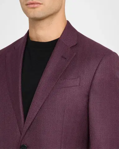 Emporio Armani Men's G-Line Wool Slim Herringbone Sport Coat | Thumbnail 5 Emporio Armani Men's G-Line Wool Slim Herringbone Sport Coat | Thumbnail 5