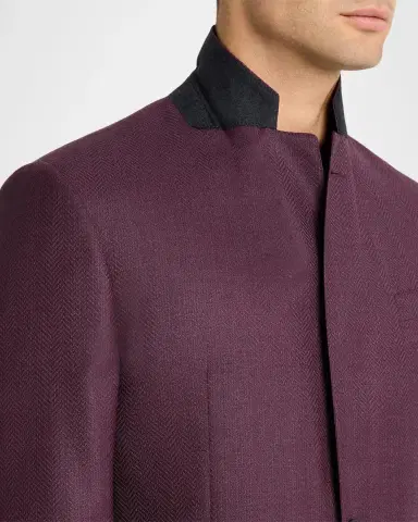 Emporio Armani Men's G-Line Wool Slim Herringbone Sport Coat | Thumbnail 7 Emporio Armani Men's G-Line Wool Slim Herringbone Sport Coat | Thumbnail 7