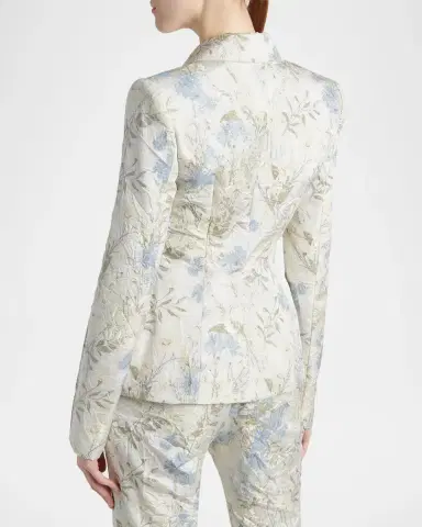 Alexander McQueen Floral Jacquard Single-Breasted Jacket | Thumbnail 3 Alexander McQueen Floral Jacquard Single-Breasted Jacket | Thumbnail 3