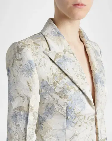 Alexander McQueen Floral Jacquard Single-Breasted Jacket | Thumbnail 5 Alexander McQueen Floral Jacquard Single-Breasted Jacket | Thumbnail 5