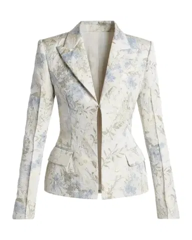 Alexander McQueen Floral Jacquard Single-Breasted Jacket | Thumbnail 1 Alexander McQueen Floral Jacquard Single-Breasted Jacket | Thumbnail 1