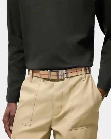 Burberry Leather Check Leather Reversible Belt | Thumbnail 2 Burberry Leather Check Leather Reversible Belt | Thumbnail 2