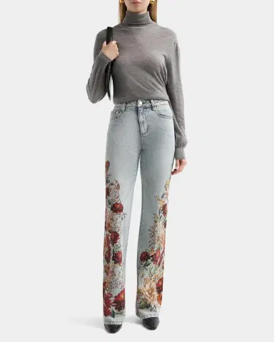 Alice + Olivia Chic Floral High-Rise Jeans | Thumbnail 2 Alice + Olivia Chic Floral High-Rise Jeans | Thumbnail 2