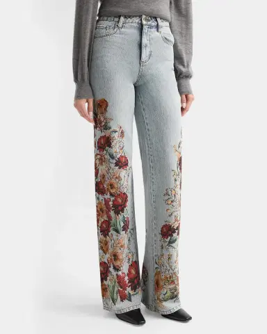 Alice + Olivia Chic Floral High-Rise Jeans | Thumbnail 3 Alice + Olivia Chic Floral High-Rise Jeans | Thumbnail 3
