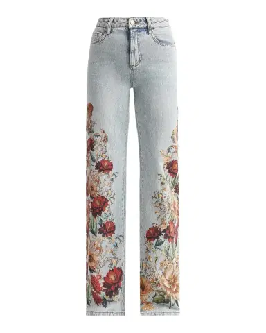 Alice + Olivia Chic Floral High-Rise Jeans | Thumbnail 1 Alice + Olivia Chic Floral High-Rise Jeans | Thumbnail 1