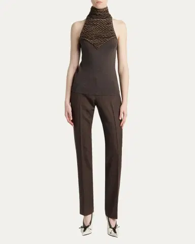 Alexander McQueen Turtleneck Scalloped Halter Top | Thumbnail 2 Alexander McQueen Turtleneck Scalloped Halter Top | Thumbnail 2