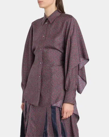 Maison Margiela Micro-Paisley Drawstring Shirt | Thumbnail 4 Maison Margiela Micro-Paisley Drawstring Shirt | Thumbnail 4