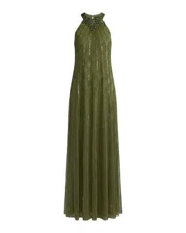 Mac Duggal Sequined-Mesh Trapeze Gown | Thumbnail 1 Mac Duggal Sequined-Mesh Trapeze Gown | Thumbnail 1