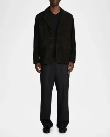 Frame Men's Suede Single-Breasted Blazer | Thumbnail 2 Frame Men's Suede Single-Breasted Blazer | Thumbnail 2