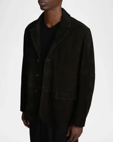 Frame Men's Suede Single-Breasted Blazer | Thumbnail 6 Frame Men's Suede Single-Breasted Blazer | Thumbnail 6