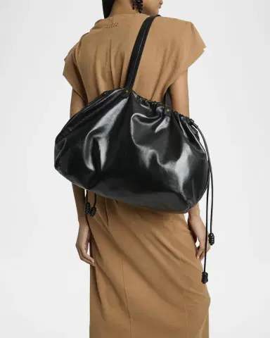 Isabel Marant Silven East-West Drawstring Leather Shoulder Bag | Thumbnail 2 Isabel Marant Silven East-West Drawstring Leather Shoulder Bag | Thumbnail 2