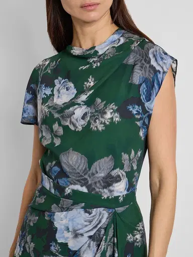 Erdem Women's Draped Floral Crepe Top | Thumbnail 5 Erdem Women's Draped Floral Crepe Top | Thumbnail 5
