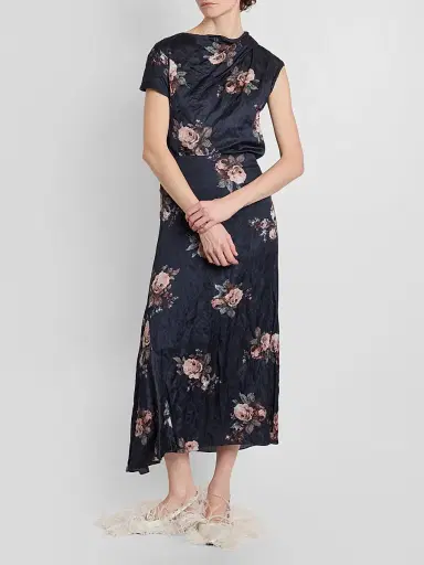 Erdem Women's Draped Floral Crushed Satin Top | Thumbnail 2 Erdem Women's Draped Floral Crushed Satin Top | Thumbnail 2