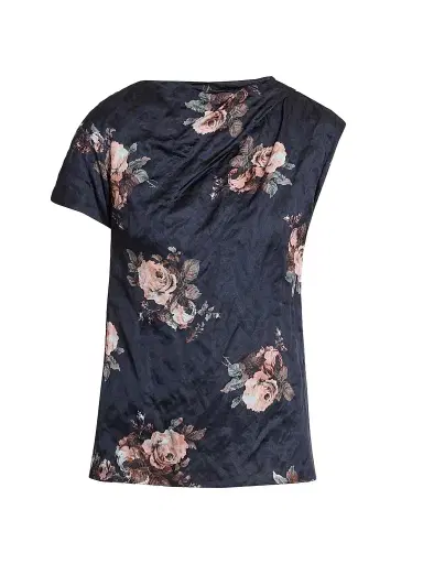 Erdem Women's Draped Floral Crushed Satin Top | Thumbnail 1 Erdem Women's Draped Floral Crushed Satin Top | Thumbnail 1