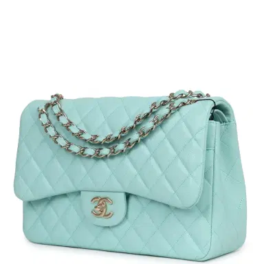 Chanel Chanel Jumbo Classic Double Flap Light Blue Caviar Light Gold Hardware | Thumbnail 5 Chanel Chanel Jumbo Classic Double Flap Light Blue Caviar Light Gold Hardware | Thumbnail 5