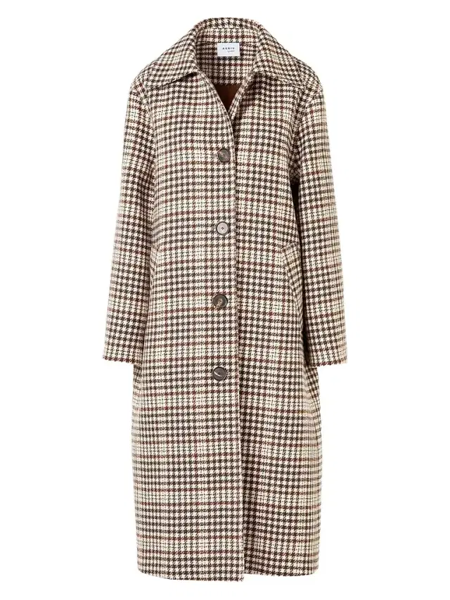 Women's Check Wool-Blend Long Coat Women's Check Wool-Blend Long Coat