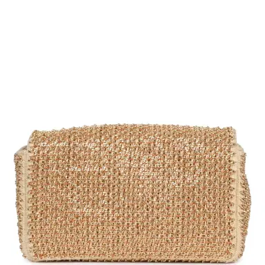 Chanel Chanel Mini Rectangular "Macrame Chain" Flap Bag Golden, Beige Woven Gold Hardware | Thumbnail 4 Chanel Chanel Mini Rectangular "Macrame Chain" Flap Bag Golden, Beige Woven Gold Hardware | Thumbnail 4