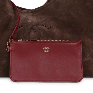 Chanel Chanel Small CC Cabas Hobo Bag Dark Brown Suede Gold Hardware | Thumbnail 7 Chanel Chanel Small CC Cabas Hobo Bag Dark Brown Suede Gold Hardware | Thumbnail 7
