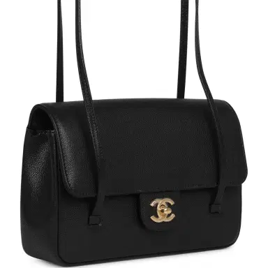 Chanel Chanel Small Preppy Coco Flap Bag Black Shiny Caviar Brushed Gold Hardware | Thumbnail 2 Chanel Chanel Small Preppy Coco Flap Bag Black Shiny Caviar Brushed Gold Hardware | Thumbnail 2