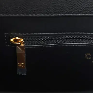 Chanel Chanel Small Preppy Coco Flap Bag Black Shiny Caviar Brushed Gold Hardware | Thumbnail 9 Chanel Chanel Small Preppy Coco Flap Bag Black Shiny Caviar Brushed Gold Hardware | Thumbnail 9