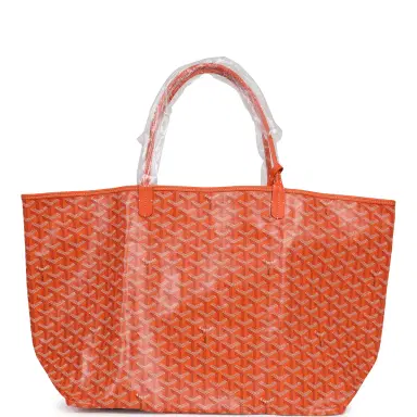 goyard Goyard Goyardine Orange Saint Louis GM Tote Bag Palladium Hardware | Thumbnail 4 goyard Goyard Goyardine Orange Saint Louis GM Tote Bag Palladium Hardware | Thumbnail 4