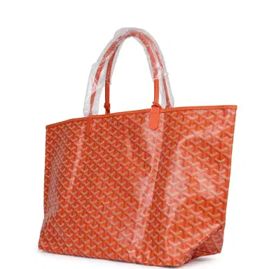 goyard Goyard Goyardine Orange Saint Louis GM Tote Bag Palladium Hardware | Thumbnail 5 goyard Goyard Goyardine Orange Saint Louis GM Tote Bag Palladium Hardware | Thumbnail 5
