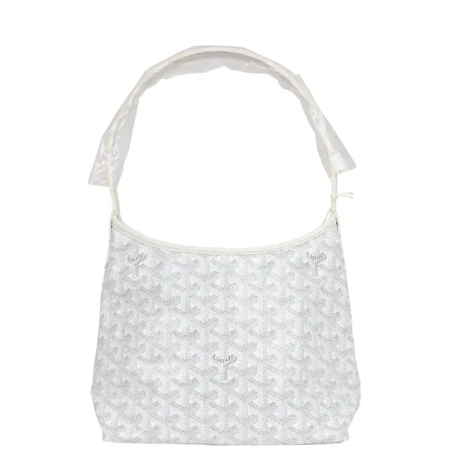 Goyard Goyardine White Boheme Mini Hobo Bag Palladium Hardware Goyard Goyardine White Boheme Mini Hobo Bag Palladium Hardware