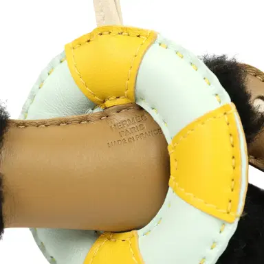 HERMÈS Hermes "A La Mer" Budy Charm Black, Dune, Craie, Jaune De Naples, Vert Peppermint Merino Wool, Milo Lambskin | Thumbnail 3 HERMÈS Hermes "A La Mer" Budy Charm Black, Dune, Craie, Jaune De Naples, Vert Peppermint Merino Wool, Milo Lambskin | Thumbnail 3
