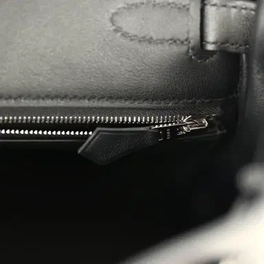 HERMÈS Hermes "Lettres Au Carre" Kelly Retourne 28 Black Swift and Ecru, Capucine, Bleu Indigo Toile De Camp Palladium Hardware | Thumbnail 8 HERMÈS Hermes "Lettres Au Carre" Kelly Retourne 28 Black Swift and Ecru, Capucine, Bleu Indigo Toile De Camp Palladium Hardware | Thumbnail 8