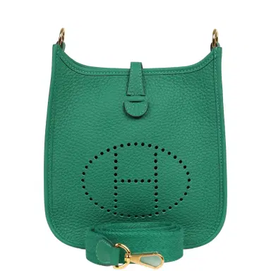 HERMÈS Hermes Evelyne TPM Vert Vertigo Clemence Gold Hardware | Thumbnail 1 HERMÈS Hermes Evelyne TPM Vert Vertigo Clemence Gold Hardware | Thumbnail 1