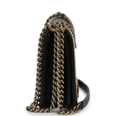 Chanel Pre-owned Chanel Medium "Paris-Versailles" Boy Bag Black, Gold, White Lambskin Antique Gold Hardware | Thumbnail 3 Chanel Pre-owned Chanel Medium "Paris-Versailles" Boy Bag Black, Gold, White Lambskin Antique Gold Hardware | Thumbnail 3