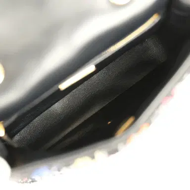 Chanel Pre-owned Chanel Mini Rectangular Flap Bag Black, Multi Sequin Gold Hardware | Thumbnail 8 Chanel Pre-owned Chanel Mini Rectangular Flap Bag Black, Multi Sequin Gold Hardware | Thumbnail 8