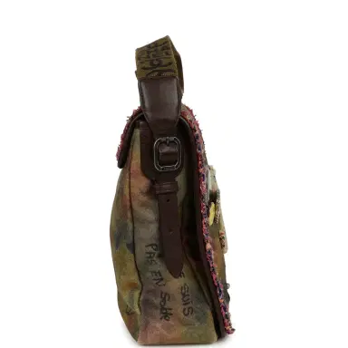 Chanel Pre-owned Chanel Small "On The Pavements" Messenger Bag Dark Khaki, Multicolor Graffiti Canvas Antique Silver Hardware | Thumbnail 5 Chanel Pre-owned Chanel Small "On The Pavements" Messenger Bag Dark Khaki, Multicolor Graffiti Canvas Antique Silver Hardware | Thumbnail 5