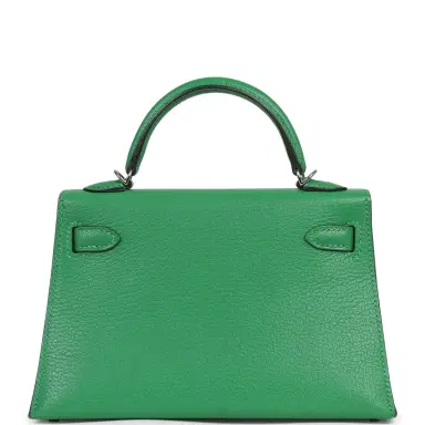 HERMÈS Pre-owned Hermes Kelly Sellier 20 Bambou Chevre Mysore Palladium Hardware | Thumbnail 4 HERMÈS Pre-owned Hermes Kelly Sellier 20 Bambou Chevre Mysore Palladium Hardware | Thumbnail 4